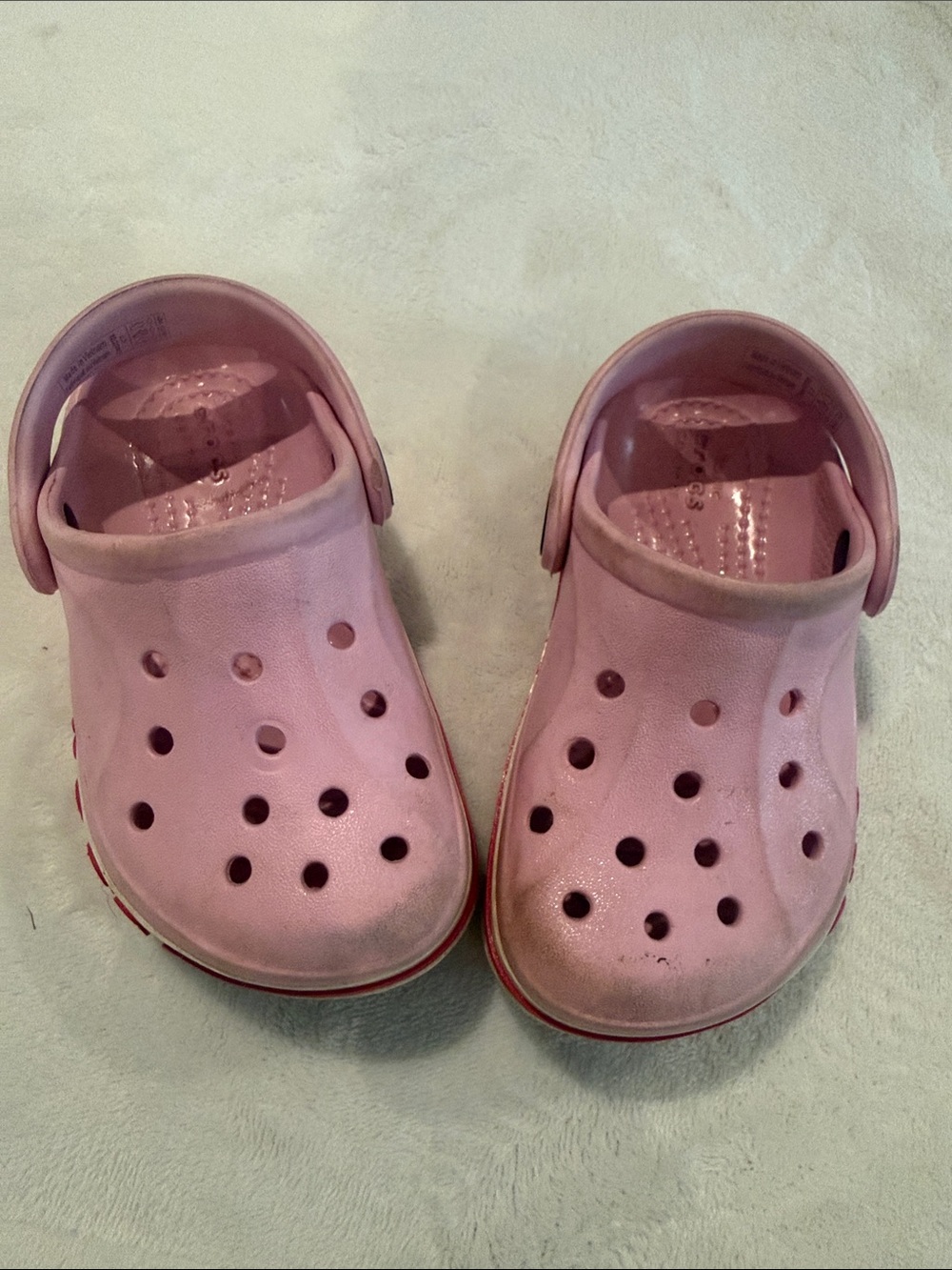 CROCS Kids Light Pink Slip-On Clogs with Heel Strap
